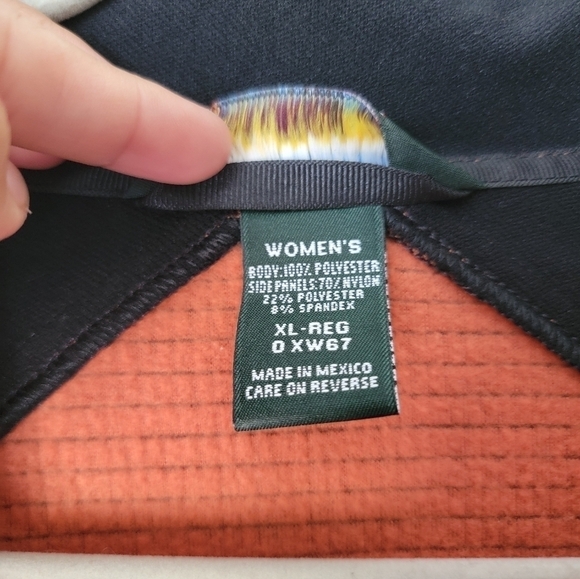 L.L.Bean orange outdoor casual long sleeve fleece sweater size XL women - Picture 8 of 8